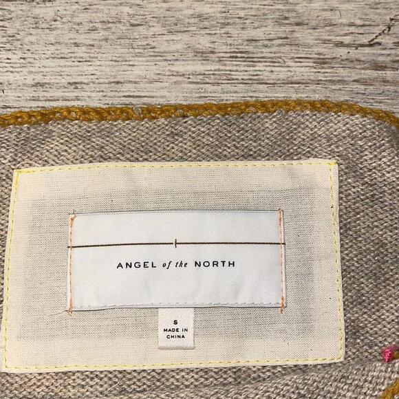 EUC Anthropologie Angel of The North Oatmeal Knit Floral Short Sleeve Sweater S - Picture 6 of 10